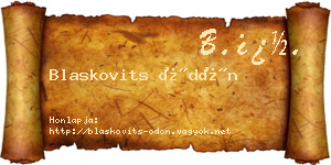 Blaskovits Ödön névjegykártya